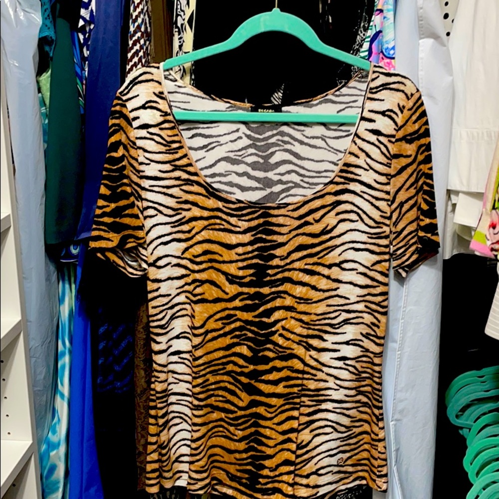 Escada Tiger Print Top M/L